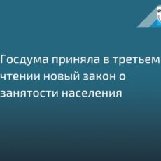 Госдума приняла в третьем чтении новую версию закона «О занятости населения в Российской Федерации».